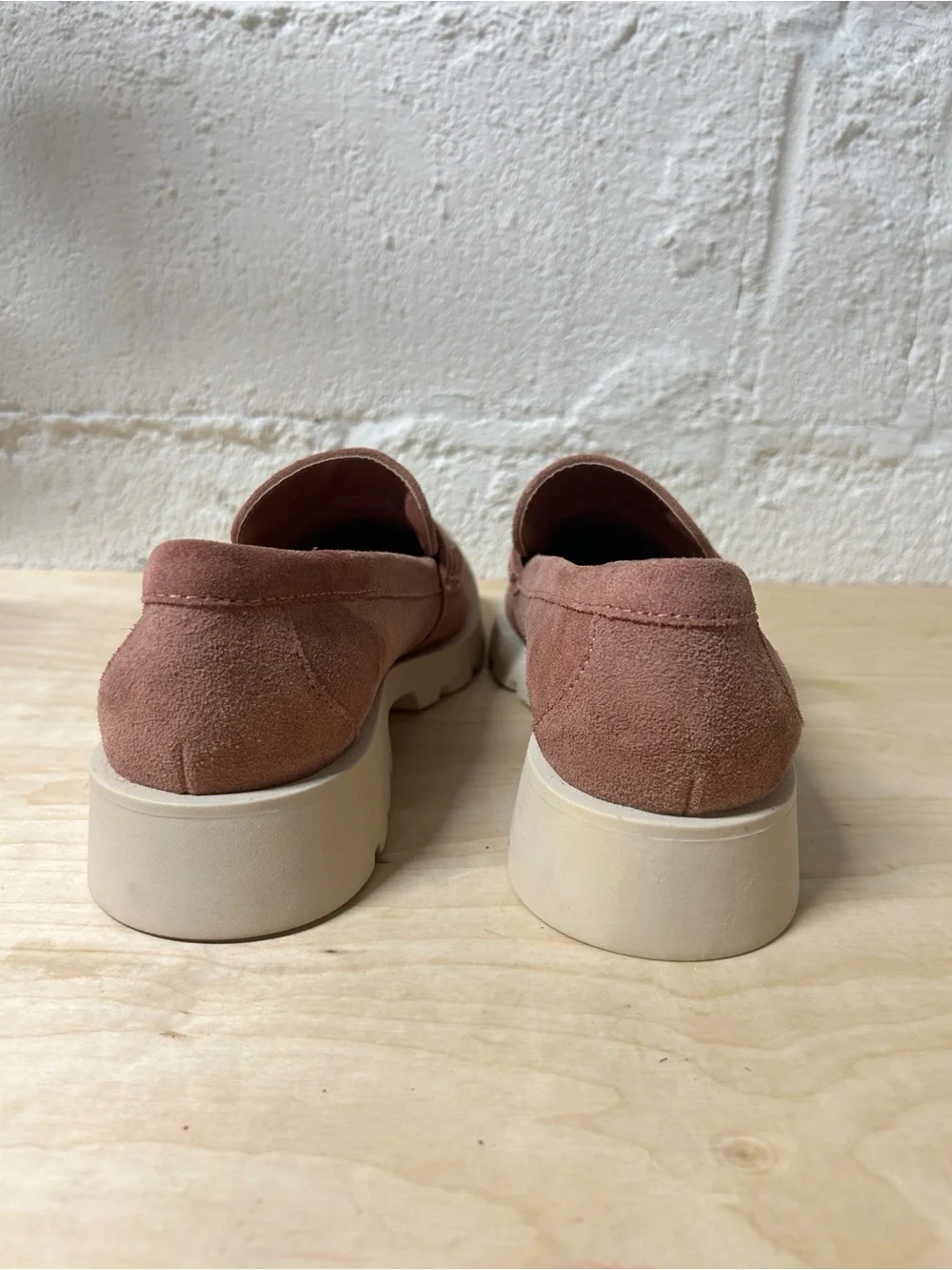 Dolce Vita Elias Suede Penny Loafers in Mauve with Lug Soles, New Without Box